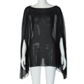 Women’s Sheer Chiffon Blouse – Elegant Long Sleeve Top